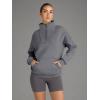 imageTrendy Queen Womens Sweatshirts Quarter Half Zip Pullover Hoodies Fall Fashion 2026 Winter Fleece Jackets SweatersDarkgrey