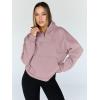 imageTrendy Queen Womens Sweatshirts Quarter Half Zip Pullover Hoodies Fall Fashion 2026 Winter Fleece Jackets SweatersDarkpink