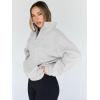 imageTrendy Queen Womens Sweatshirts Quarter Half Zip Pullover Hoodies Fall Fashion 2026 Winter Fleece Jackets SweatersGrey