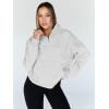 imageTrendy Queen Womens Sweatshirts Quarter Half Zip Pullover Hoodies Fall Fashion 2026 Winter Fleece Jackets SweatersGrey