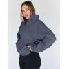 imageTrendy Queen Womens Sweatshirts Quarter Half Zip Pullover Hoodies Fall Fashion 2026 Winter Fleece Jackets SweatersGreyblue