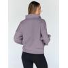 imageTrendy Queen Womens Sweatshirts Quarter Half Zip Pullover Hoodies Fall Fashion 2026 Winter Fleece Jackets SweatersGreypurple