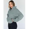 imageTrendy Queen Womens Sweatshirts Quarter Half Zip Pullover Hoodies Fall Fashion 2026 Winter Fleece Jackets SweatersLight Green