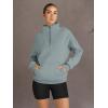 imageTrendy Queen Womens Sweatshirts Quarter Half Zip Pullover Hoodies Fall Fashion 2026 Winter Fleece Jackets SweatersLight Green