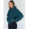 imageTrendy Queen Womens Sweatshirts Quarter Half Zip Pullover Hoodies Fall Fashion 2026 Winter Fleece Jackets SweatersNavy
