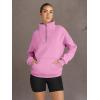imageTrendy Queen Womens Sweatshirts Quarter Half Zip Pullover Hoodies Fall Fashion 2026 Winter Fleece Jackets SweatersPink