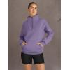 imageTrendy Queen Womens Sweatshirts Quarter Half Zip Pullover Hoodies Fall Fashion 2026 Winter Fleece Jackets SweatersPurple