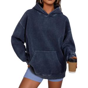 imageTrendy Queen Oversized Hoodies for Women Teen Girl Winter Sweatshirt Cute Acid Wash PulloverNavy