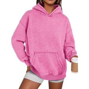 imageTrendy Queen Oversized Hoodies for Women Teen Girl Winter Sweatshirt Cute Acid Wash PulloverPink