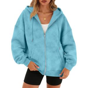 imageTrendy Queen Zip Up Hoodies for Women Oversized Acid Wash Sweatshirt Winter Fashion Jacket Cute Y2k Fall teen girls pulloverSkyblue