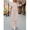 imageTrendy Queen 2 Piece Lounge Sets for Women Summer 2026 Henley Sweatsuit Travel Vacation Airport Outfits Pajamas SetsApricot