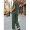imageTrendy Queen 2 Piece Lounge Sets for Women Summer 2026 Henley Sweatsuit Travel Vacation Airport Outfits Pajamas SetsArmy Green