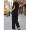 imageTrendy Queen 2 Piece Lounge Sets for Women Summer 2026 Henley Sweatsuit Travel Vacation Airport Outfits Pajamas SetsBlack