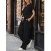 imageTrendy Queen 2 Piece Lounge Sets for Women Summer 2026 Henley Sweatsuit Travel Vacation Airport Outfits Pajamas SetsBlack