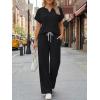 imageTrendy Queen 2 Piece Lounge Sets for Women Summer 2026 Henley Sweatsuit Travel Vacation Airport Outfits Pajamas SetsBlack