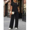 imageTrendy Queen 2 Piece Lounge Sets for Women Summer 2026 Henley Sweatsuit Travel Vacation Airport Outfits Pajamas SetsBlack