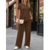 imageTrendy Queen 2 Piece Lounge Sets for Women Summer 2026 Henley Sweatsuit Travel Vacation Airport Outfits Pajamas SetsChocolate Brown