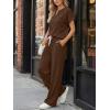 imageTrendy Queen 2 Piece Lounge Sets for Women Summer 2026 Henley Sweatsuit Travel Vacation Airport Outfits Pajamas SetsChocolate Brown