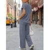 imageTrendy Queen 2 Piece Lounge Sets for Women Summer 2026 Henley Sweatsuit Travel Vacation Airport Outfits Pajamas SetsDusty Blue