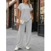 imageTrendy Queen 2 Piece Lounge Sets for Women Summer 2026 Henley Sweatsuit Travel Vacation Airport Outfits Pajamas SetsHeather Grey