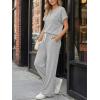 imageTrendy Queen 2 Piece Lounge Sets for Women Summer 2026 Henley Sweatsuit Travel Vacation Airport Outfits Pajamas SetsHeather Grey