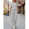 imageTrendy Queen 2 Piece Lounge Sets for Women Summer 2026 Henley Sweatsuit Travel Vacation Airport Outfits Pajamas SetsHeather Grey