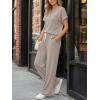 imageTrendy Queen 2 Piece Lounge Sets for Women Summer 2026 Henley Sweatsuit Travel Vacation Airport Outfits Pajamas SetsKhaki