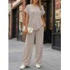 imageTrendy Queen 2 Piece Lounge Sets for Women Summer 2026 Henley Sweatsuit Travel Vacation Airport Outfits Pajamas SetsKhaki