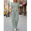 imageTrendy Queen 2 Piece Lounge Sets for Women Summer 2026 Henley Sweatsuit Travel Vacation Airport Outfits Pajamas SetsLight Green