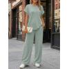 imageTrendy Queen 2 Piece Lounge Sets for Women Summer 2026 Henley Sweatsuit Travel Vacation Airport Outfits Pajamas SetsLight Green