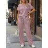 imageTrendy Queen 2 Piece Lounge Sets for Women Summer 2026 Henley Sweatsuit Travel Vacation Airport Outfits Pajamas SetsPink