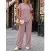 imageTrendy Queen 2 Piece Lounge Sets for Women Summer 2026 Henley Sweatsuit Travel Vacation Airport Outfits Pajamas SetsPink