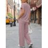 imageTrendy Queen 2 Piece Lounge Sets for Women Summer 2026 Henley Sweatsuit Travel Vacation Airport Outfits Pajamas SetsPink