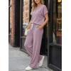 imageTrendy Queen 2 Piece Lounge Sets for Women Summer 2026 Henley Sweatsuit Travel Vacation Airport Outfits Pajamas SetsPurple