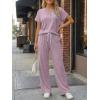 imageTrendy Queen 2 Piece Lounge Sets for Women Summer 2026 Henley Sweatsuit Travel Vacation Airport Outfits Pajamas SetsPurple