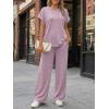 imageTrendy Queen 2 Piece Lounge Sets for Women Summer 2026 Henley Sweatsuit Travel Vacation Airport Outfits Pajamas SetsPurple