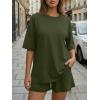 imageTrendy Queen 2 Piece Summer Set Oversized Top amp Loose Fit Shorts with PocketsArmy Green