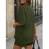 imageTrendy Queen 2 Piece Summer Set Oversized Top amp Loose Fit Shorts with PocketsArmy Green