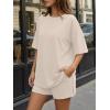 imageTrendy Queen 2 Piece Summer Set Oversized Top amp Loose Fit Shorts with PocketsBeige