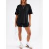 imageTrendy Queen 2 Piece Summer Set Oversized Top amp Loose Fit Shorts with PocketsBlack