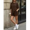 imageTrendy Queen 2 Piece Summer Set Oversized Top amp Loose Fit Shorts with PocketsCoffee