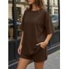 imageTrendy Queen 2 Piece Summer Set Oversized Top amp Loose Fit Shorts with PocketsCoffee
