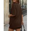 imageTrendy Queen 2 Piece Summer Set Oversized Top amp Loose Fit Shorts with PocketsCoffee