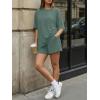 imageTrendy Queen 2 Piece Summer Set Oversized Top amp Loose Fit Shorts with PocketsDark Sage