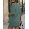 imageTrendy Queen 2 Piece Summer Set Oversized Top amp Loose Fit Shorts with PocketsDark Sage