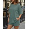 imageTrendy Queen 2 Piece Summer Set Oversized Top amp Loose Fit Shorts with PocketsDark Sage
