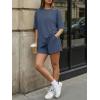 imageTrendy Queen 2 Piece Summer Set Oversized Top amp Loose Fit Shorts with PocketsDusty Blue