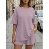 imageTrendy Queen 2 Piece Summer Set Oversized Top amp Loose Fit Shorts with PocketsLilac