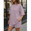 imageTrendy Queen 2 Piece Summer Set Oversized Top amp Loose Fit Shorts with PocketsLilac