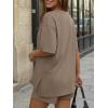 imageTrendy Queen 2 Piece Summer Set Oversized Top amp Loose Fit Shorts with PocketsMocha